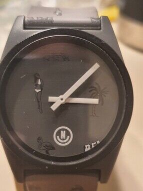 10/$20 Neff Daily Gray/Black Silicone Beach Theme Men's Watch